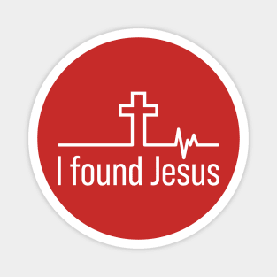 I Found Jesus Cross Heartbeat Magnet